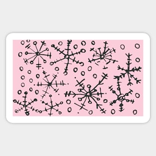 Pink Snowflakes Sticker